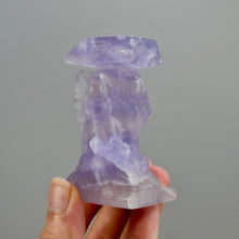 Load image into Gallery viewer, Purple Fluorite Carved Crystal Angel Sphere Stand
