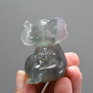 Fluorite Carved Crystal Elephant