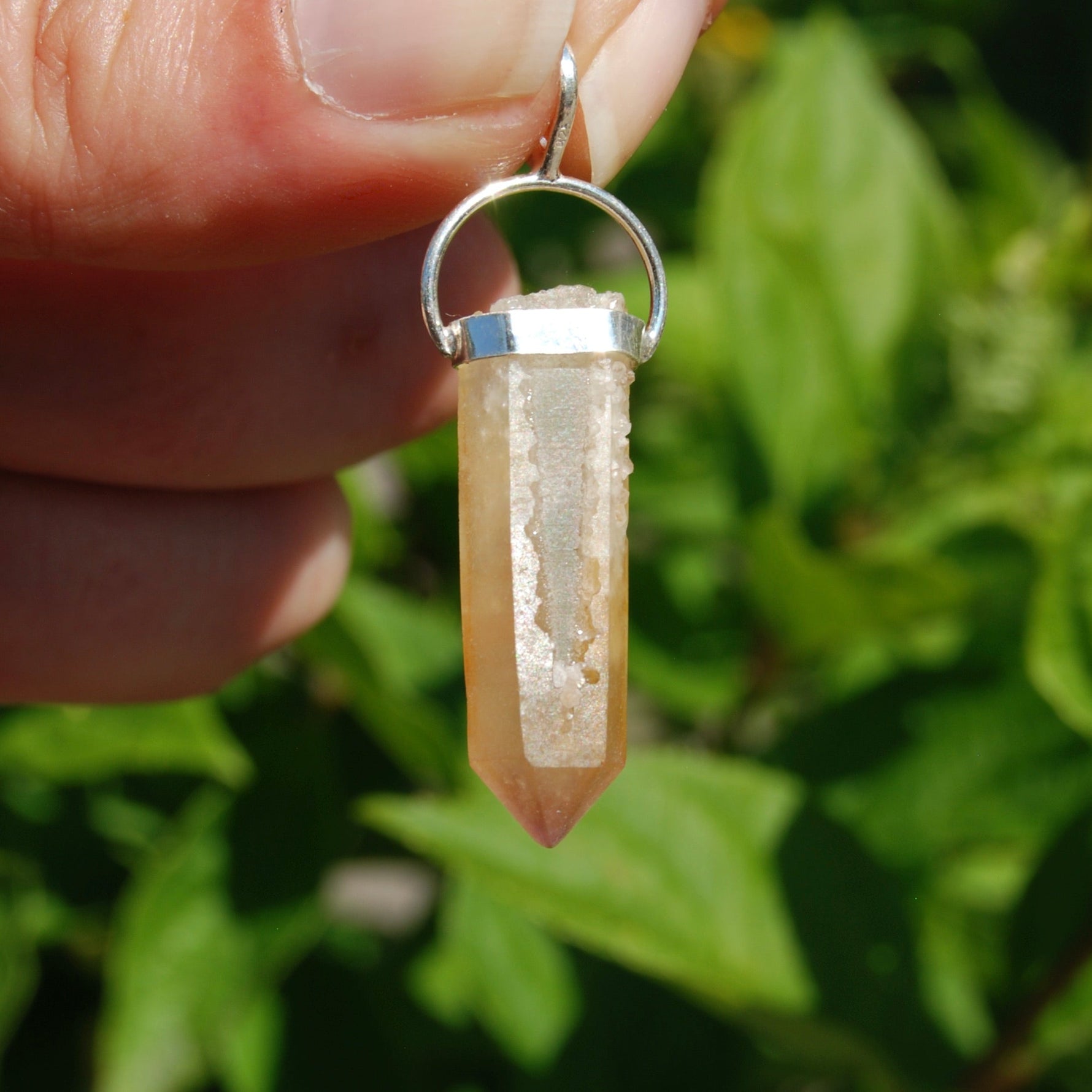 RARE Golden Amethyst Crystal Starbrary Pendant for Necklace