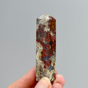Red Garden Agate Crystal Tower, Intricate Red Moss Agate