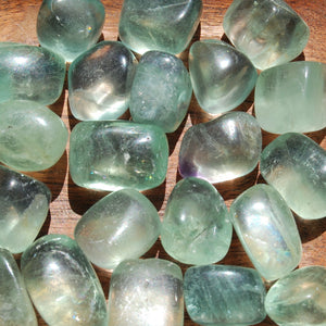 Green Fluorite Crystal Tumbled Stones