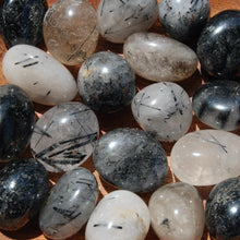 Load image into Gallery viewer, Black Tourmaline Quartz Crystal Tumbled Stones
