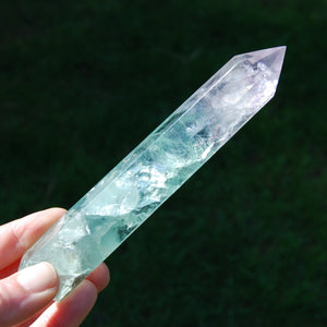 Large Watermelon Fluorite Crystal Tower