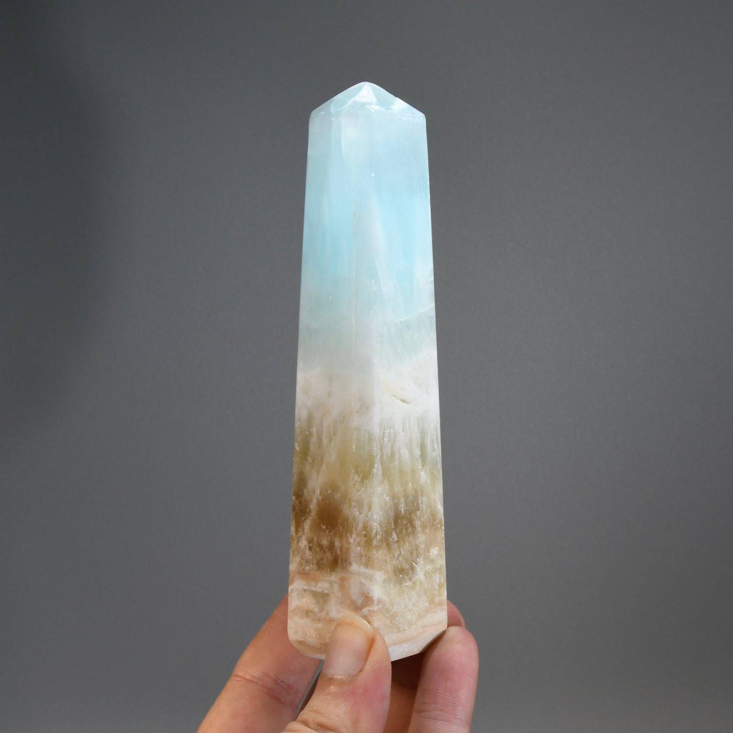 Caribbean Blue Calcite Crystal Tower
