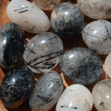 Load image into Gallery viewer, Black Tourmaline Quartz Crystal Tumbled Stones
