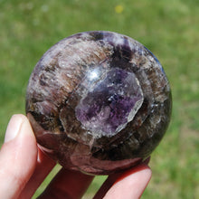 Load image into Gallery viewer, XL Super Seven Cacoxenite Crystal Sphere, Super 7 Amethyst Cacoxenite Trapiche Eye, Brazil
