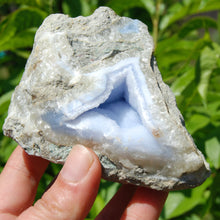 Load image into Gallery viewer, XL Raw Blue Lace Agate Crystal Geode Cluster, Rough Blue Lace Agate
