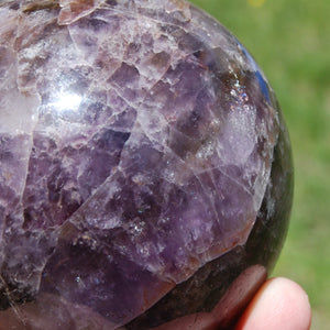 Super Seven Cacoxenite Crystal Sphere, Super 7 Amethyst Cacoxenite Trapiche Eye, Brazil