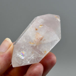 Pink Lithium Golden Healer Quartz Crystal