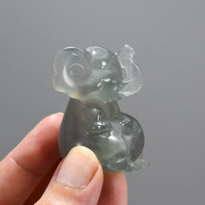 Fluorite Carved Crystal Elephant