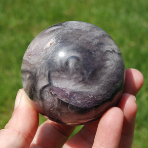 Blue Purple Silky Fluorite Crystal Sphere