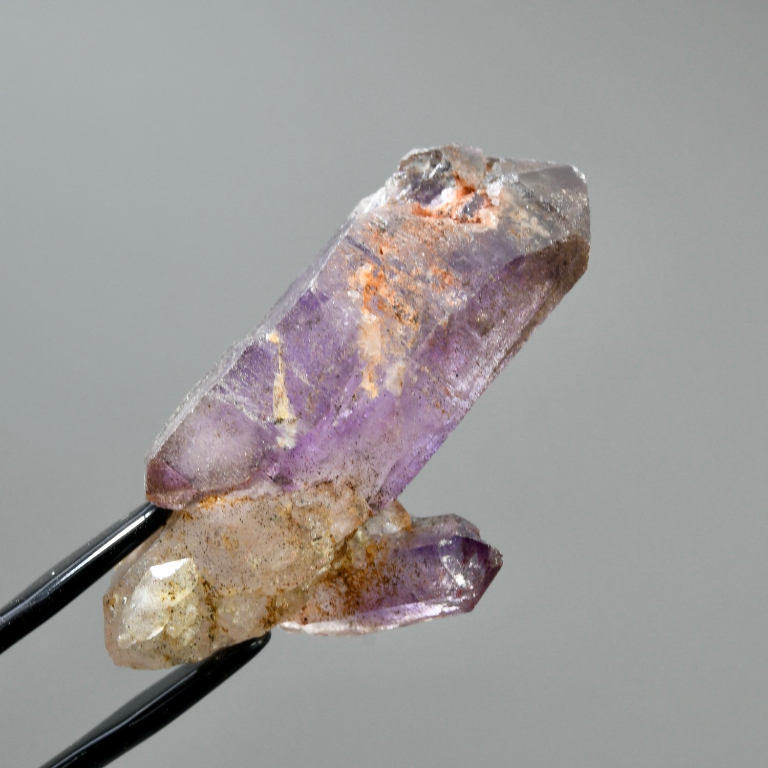 DT ET Elestial Shangaan Amethyst Quartz Crystal Double Scepter Cross
