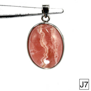 Rhodochrosite Crystal Pendant for Necklace Sterling Silver