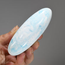 Load image into Gallery viewer, Caribbean Blue Calcite Crystal Massage Wand Palm Stone
