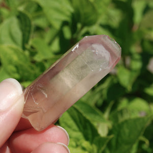 Pink Lithium Lemurian Quartz Crystal 