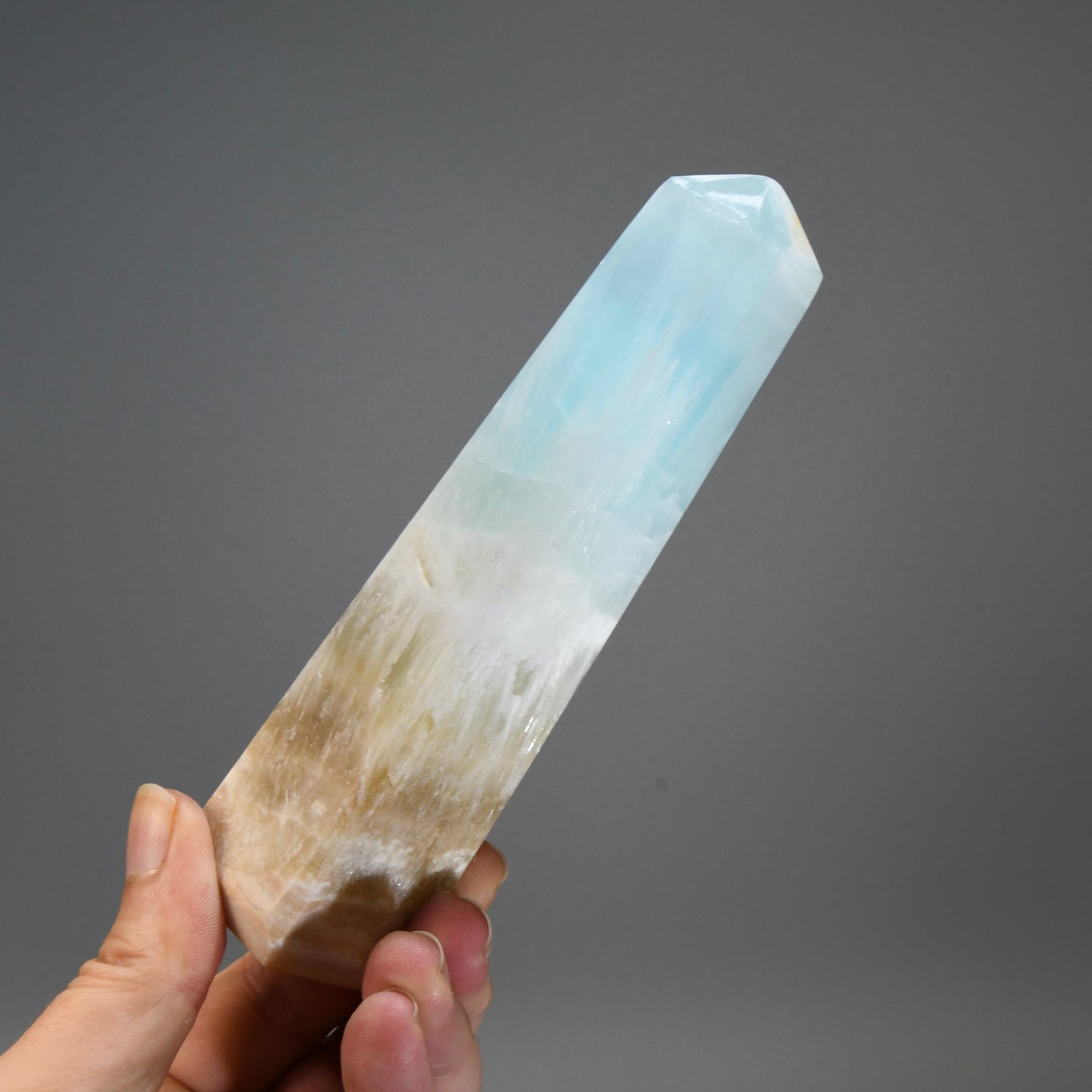 Caribbean Blue Calcite Crystal Tower