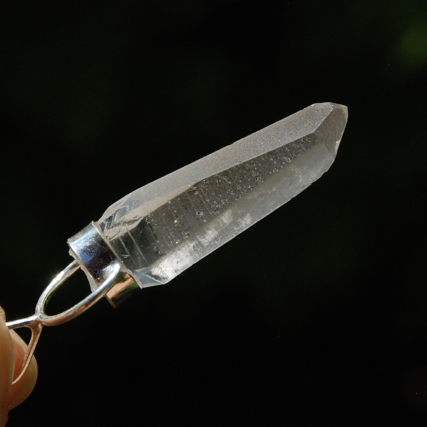 Cosmic Lemurian Seed Quartz Crystal Laser Pendant for Necklace