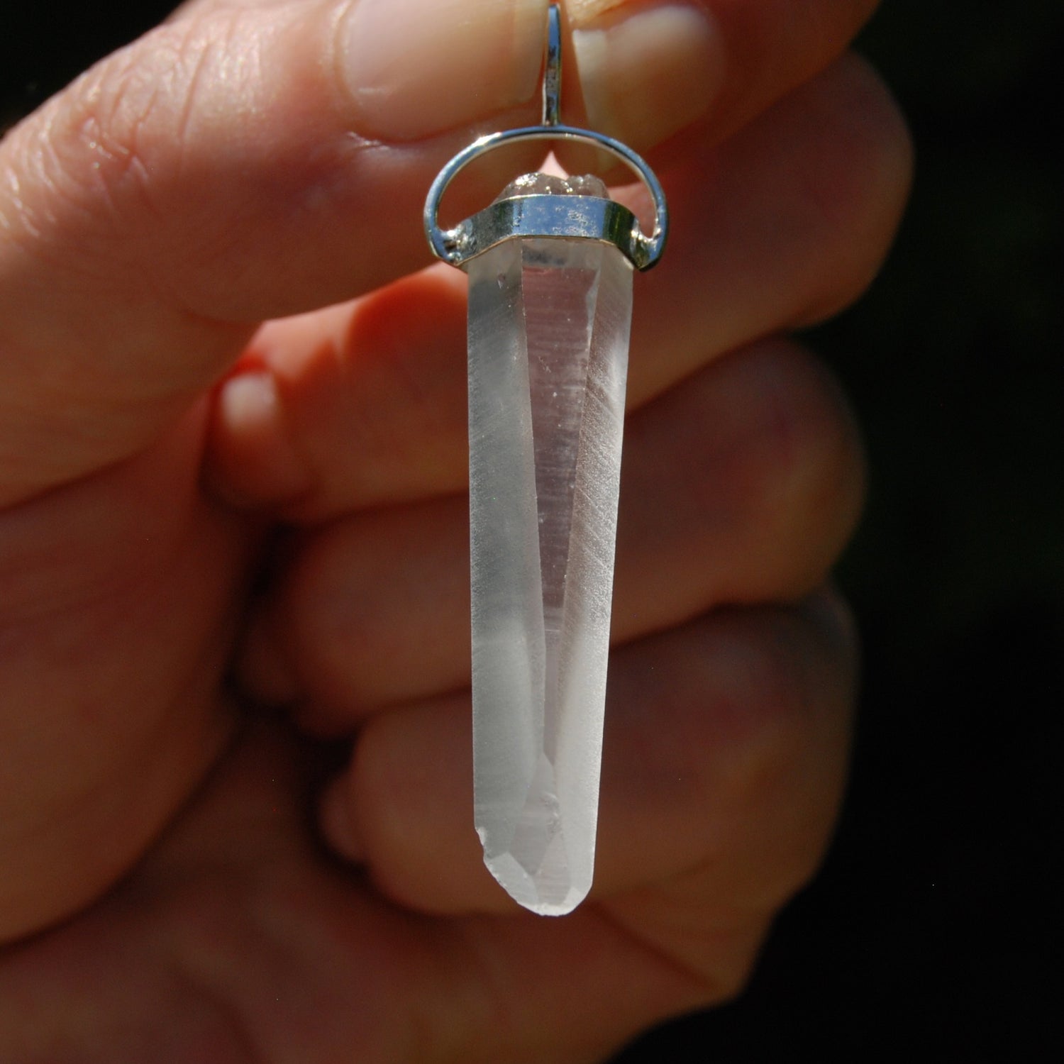 Cosmic Lemurian Seed Quartz Crystal Laser Pendant for Necklace