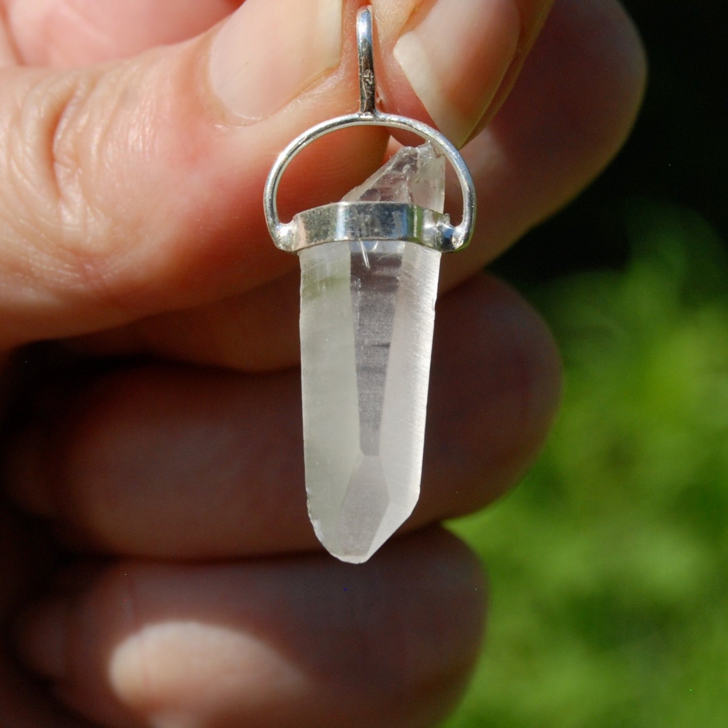 Cosmic Lemurian Seed Quartz Crystal Laser Pendant for Necklace