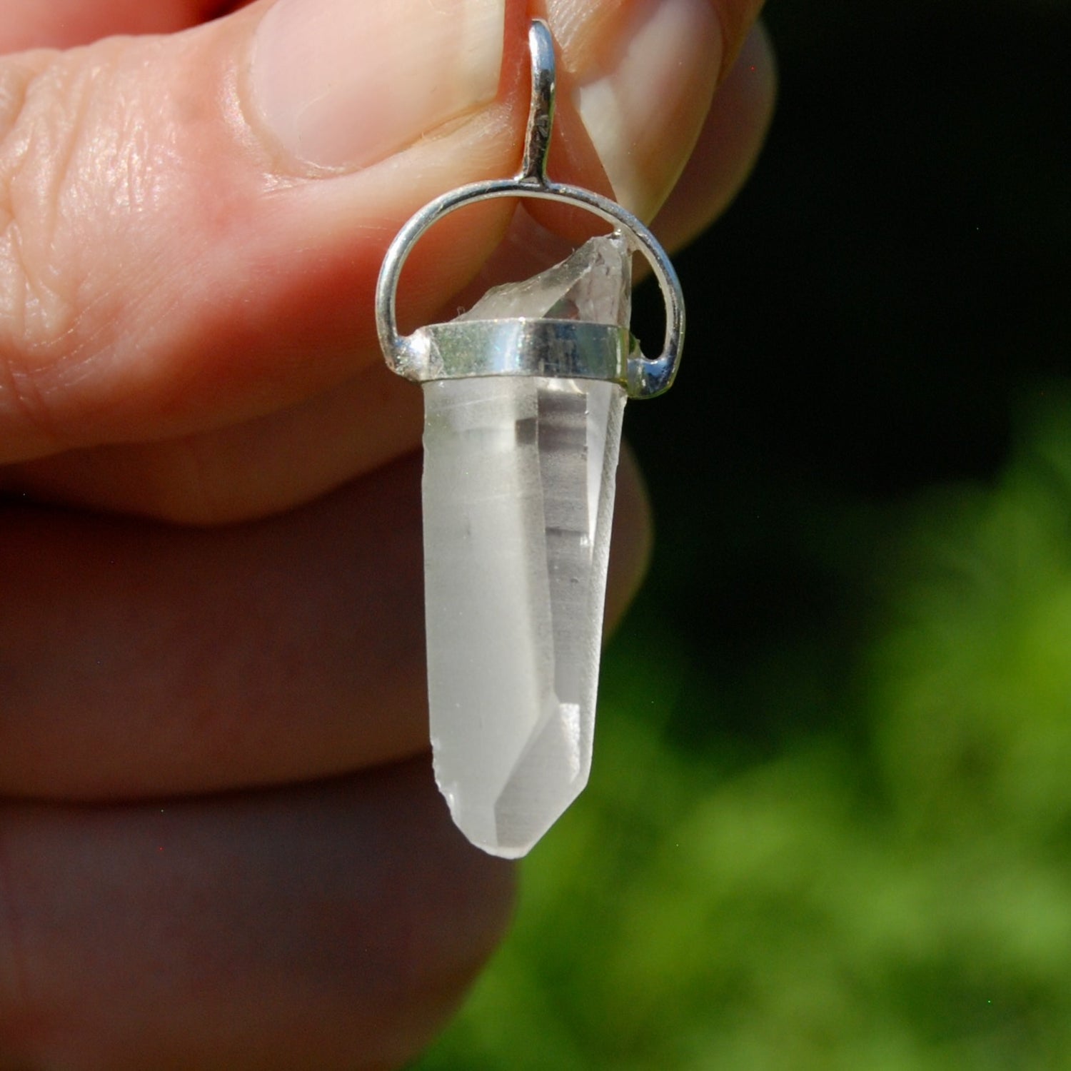 Cosmic Lemurian Seed Quartz Crystal Laser Pendant for Necklace