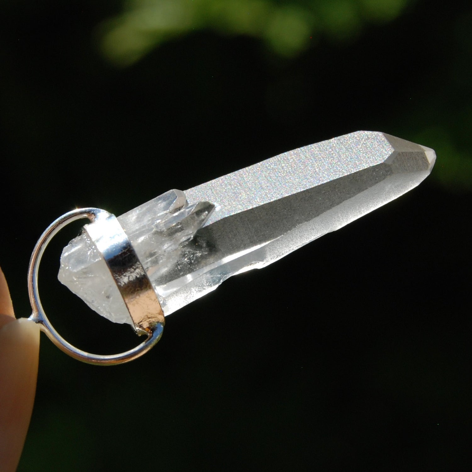 Cosmic Teacher Student Lemurian Seed Quartz Crystal Laser Pendant for Necklace