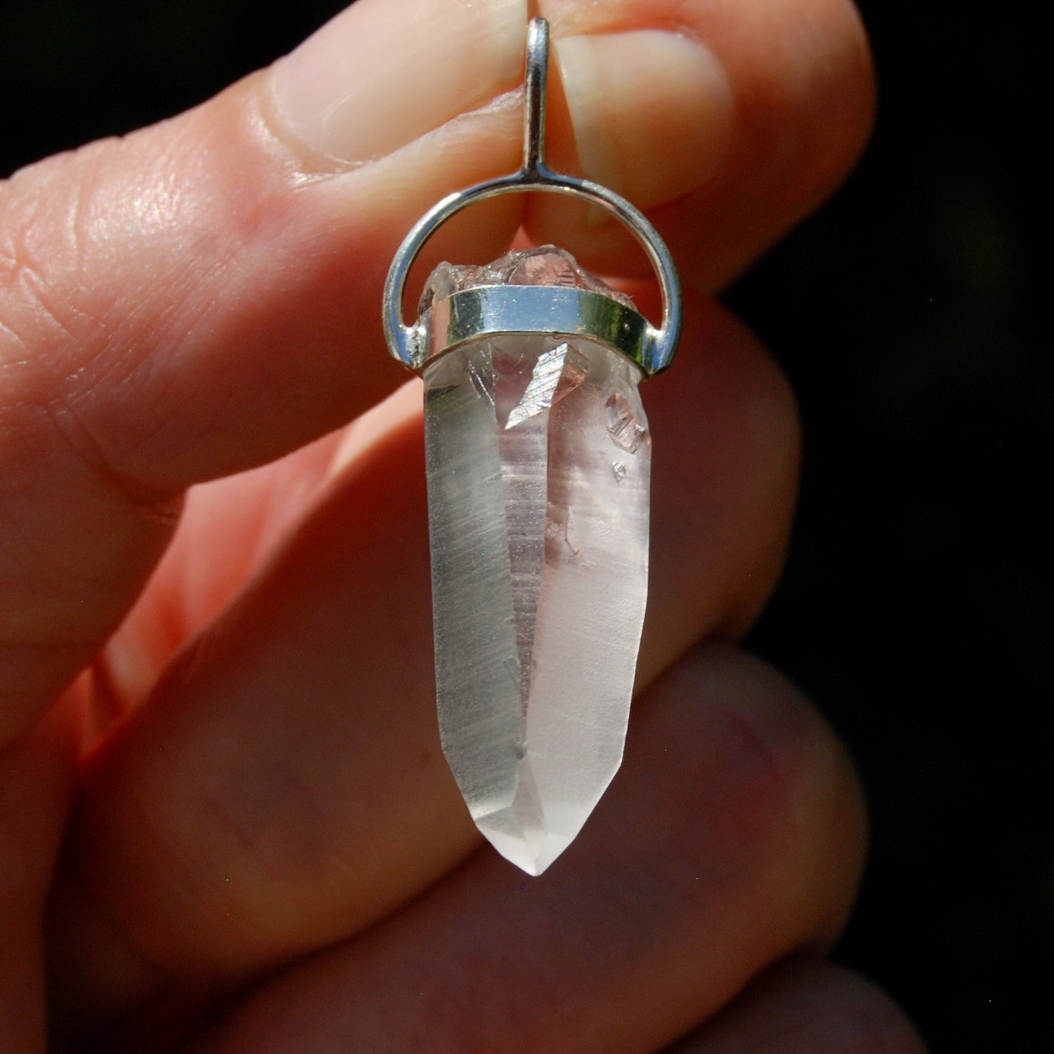 Cosmic Lemurian Seed Quartz Crystal Laser Pendant for Necklace