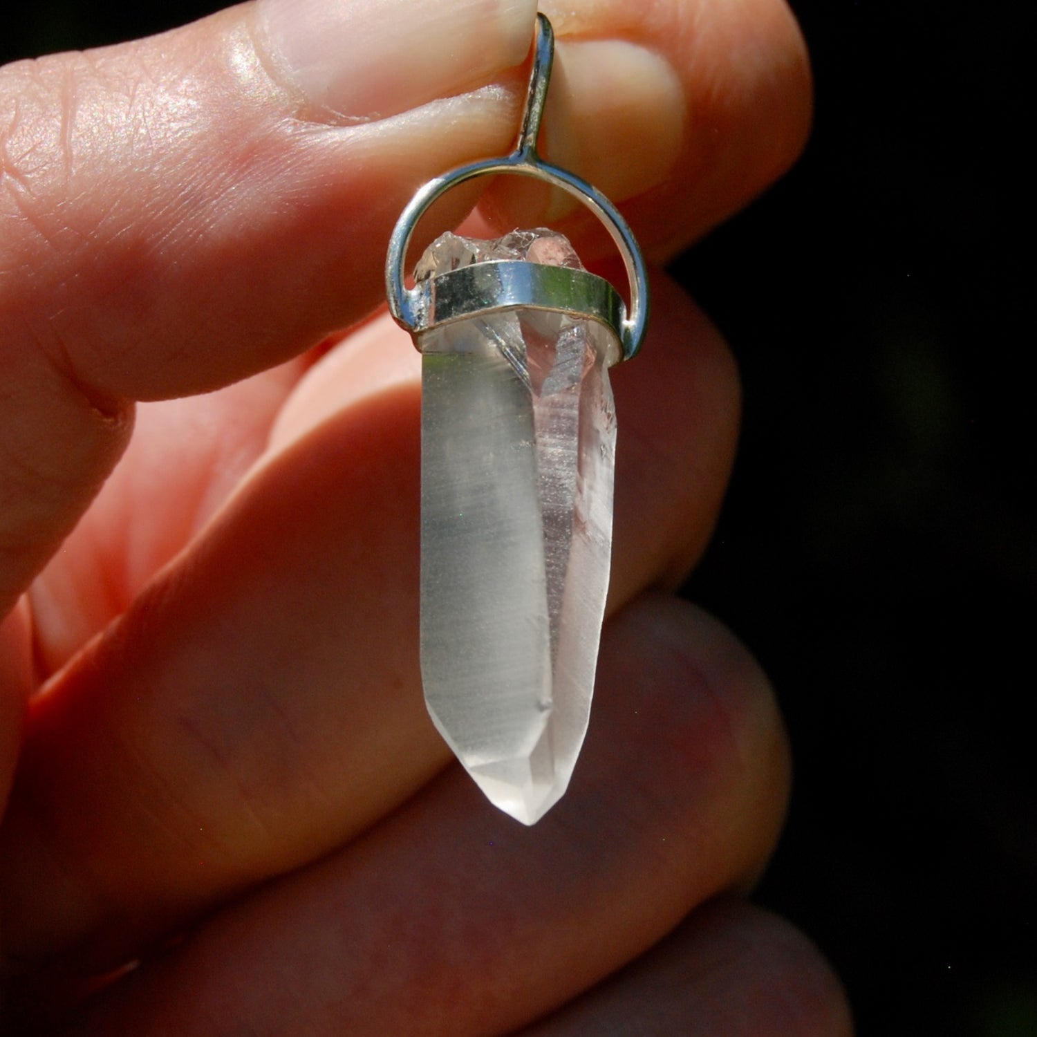 Cosmic Lemurian Seed Quartz Crystal Laser Pendant for Necklace