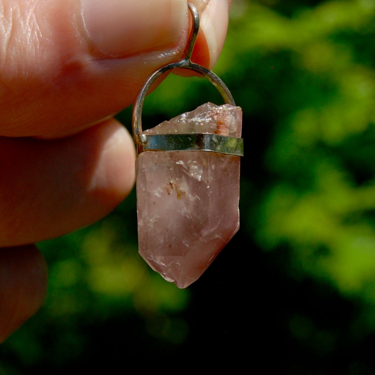 ET Pink Lithium Lemurian Seed Crystal Starbrary Dreamsicle Pendant for Necklace, Brazil