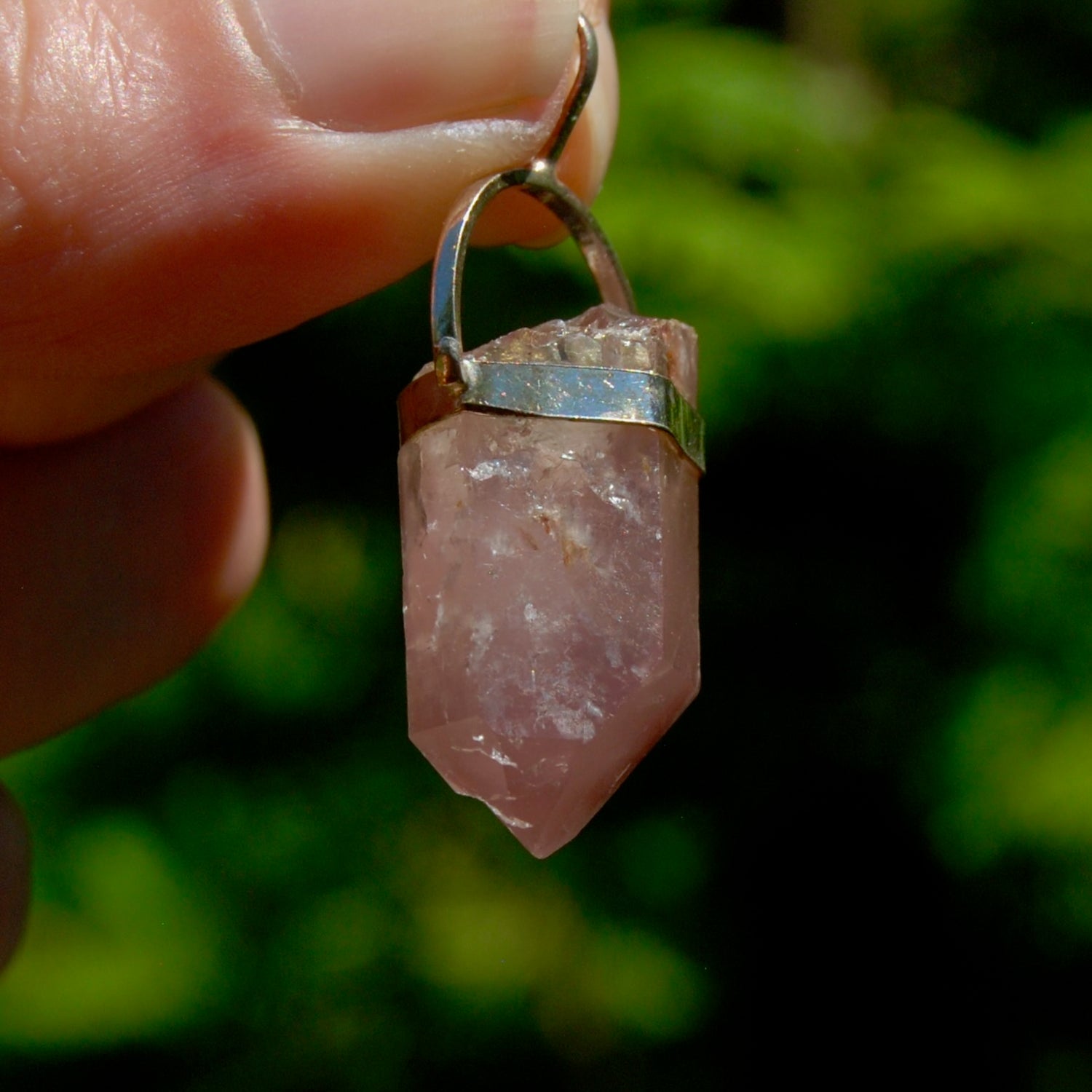ET Pink Lithium Lemurian Seed Crystal Starbrary Dreamsicle Pendant for Necklace, Brazil