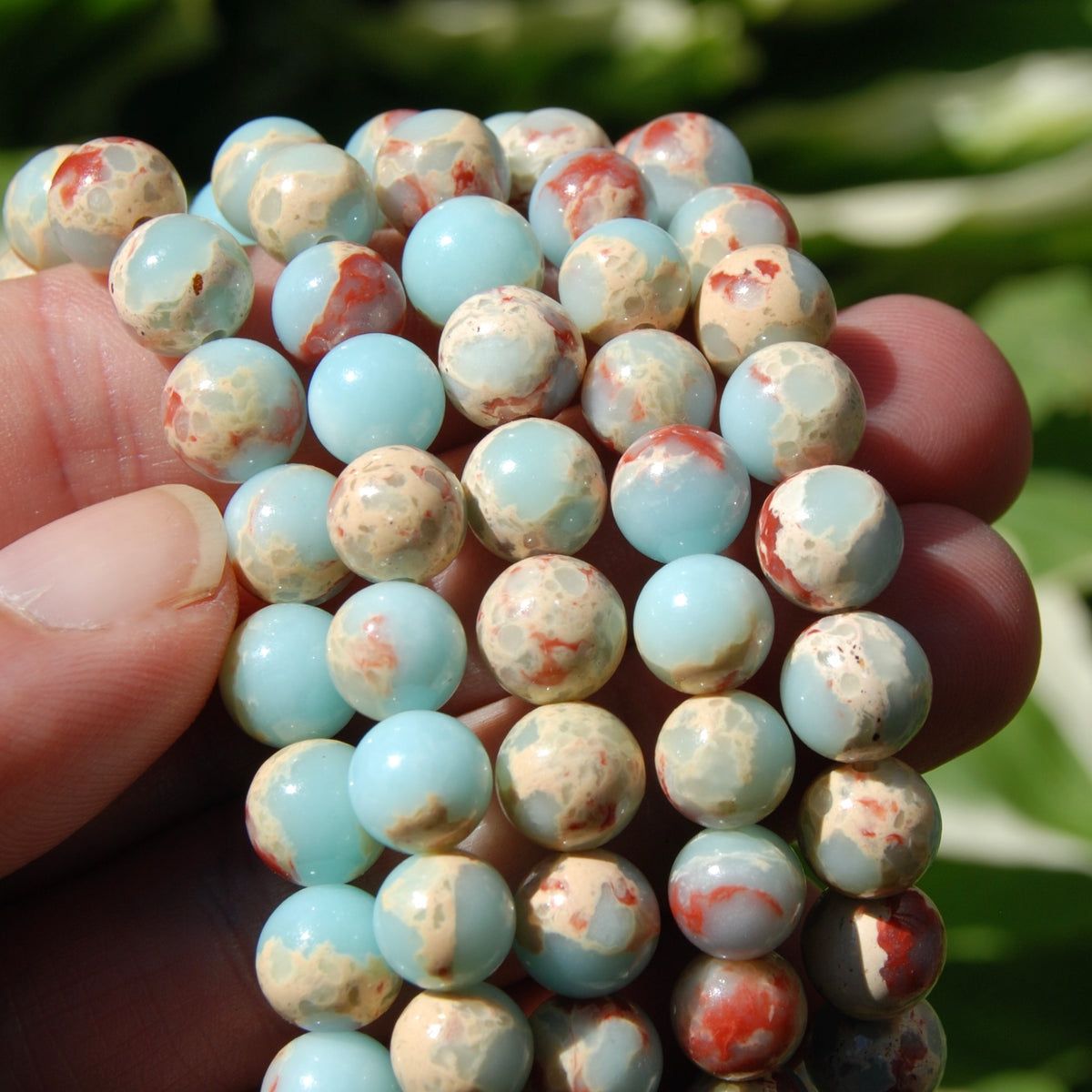Agalmatolite Shoushan Stone Crystal Bead Bracelet