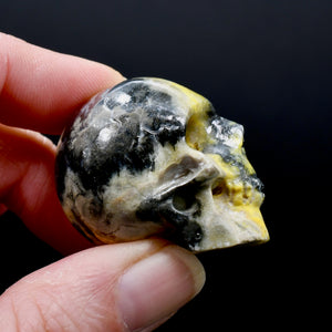 Bumblebee Jasper Carved Crystal Skull, Indonesia