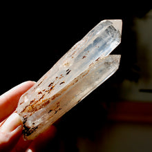 Load image into Gallery viewer, 4.75in AAA ET DT Tantric Twin Colombian Blue Smoke Lemurian Quartz Crystal, Santander, Colombia
