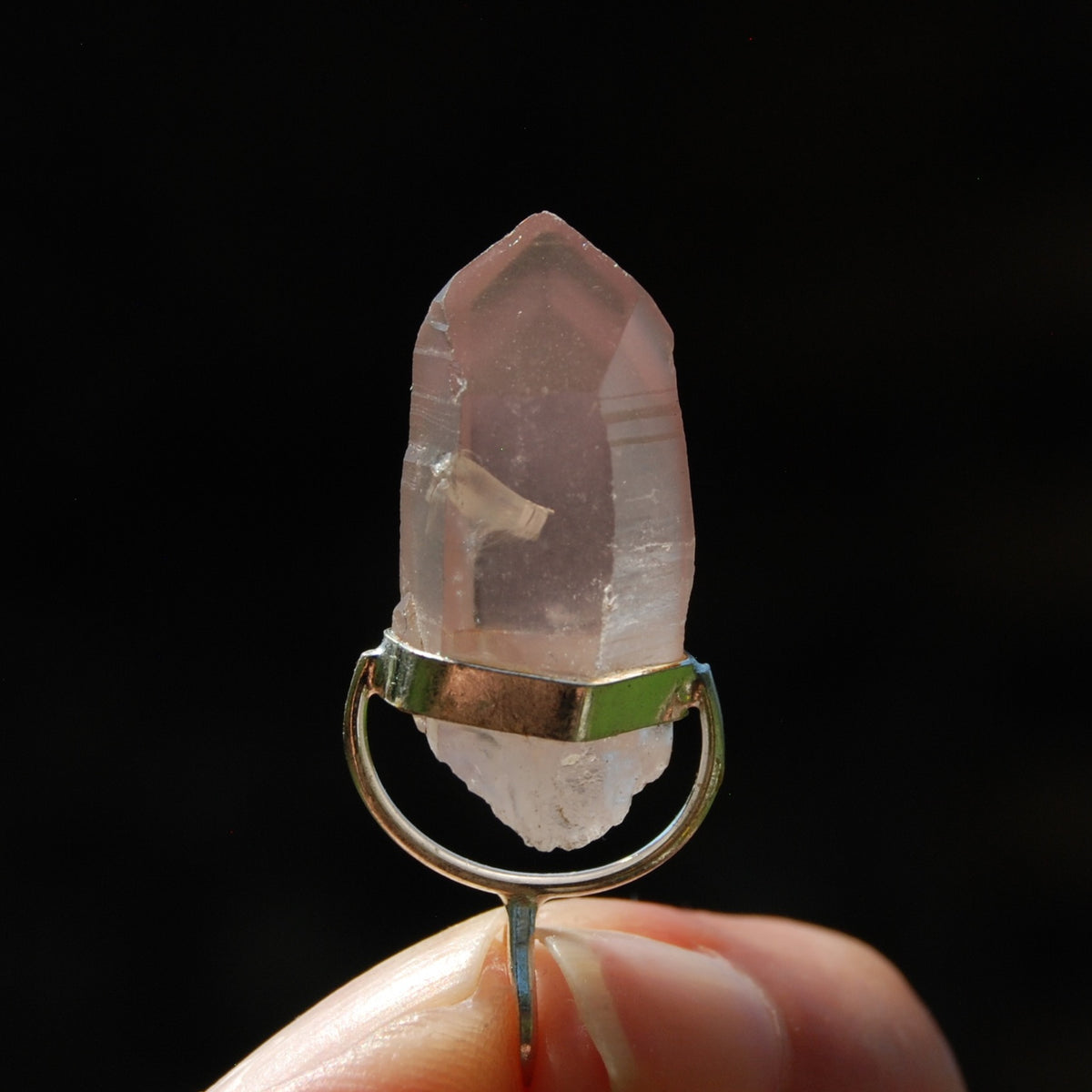 Dow Channeler Phantom Pyramid Pink Lithium Lemurian Seed Crystal Pendant  Record Keepers