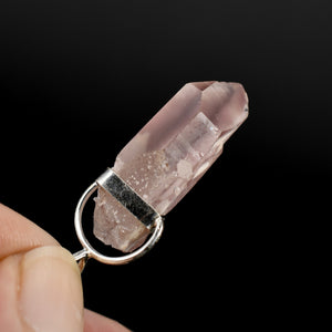 Inner Child Pink Lithium Lemurian Seed Crystal Pendant for Necklace, Brazil
