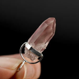 Inner Child Pink Lithium Lemurian Seed Crystal Pendant for Necklace, Brazil