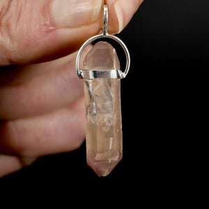 DT Record Keeper Pink Lithium Lemurian Seed Crystal Starbrary Pendant for Necklace, Brazil