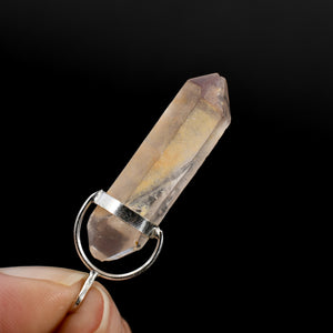 DT Record Keeper Pink Lithium Lemurian Seed Crystal Starbrary Pendant for Necklace, Brazil