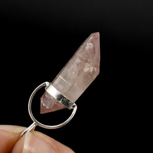 Pink Lithium Lemurian Seed Crystal Starbrary Pendant for Necklace