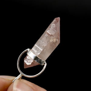 Pink Lithium Lemurian Seed Crystal Starbrary Pendant for Necklace
