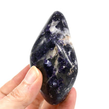 Load image into Gallery viewer, Silver Leaf Gem Lepidolite Crystal Palm Stone
