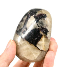 Load image into Gallery viewer, Flashy Gem Lepidolite Crystal Palm Stone, Silver Leaf Lepidolite Crystals
