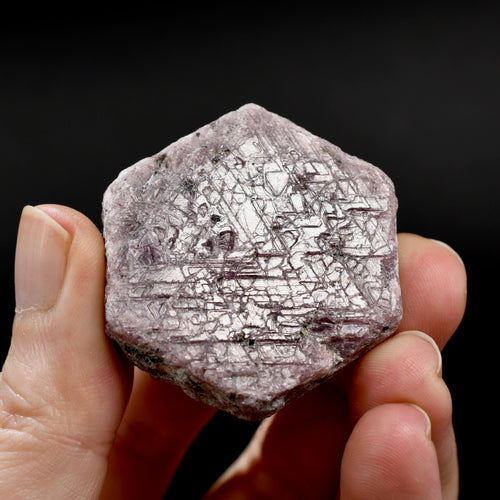 Hexagon Ruby Corundum Crystal Record Keeper, Natural Raw Ruby Crystal