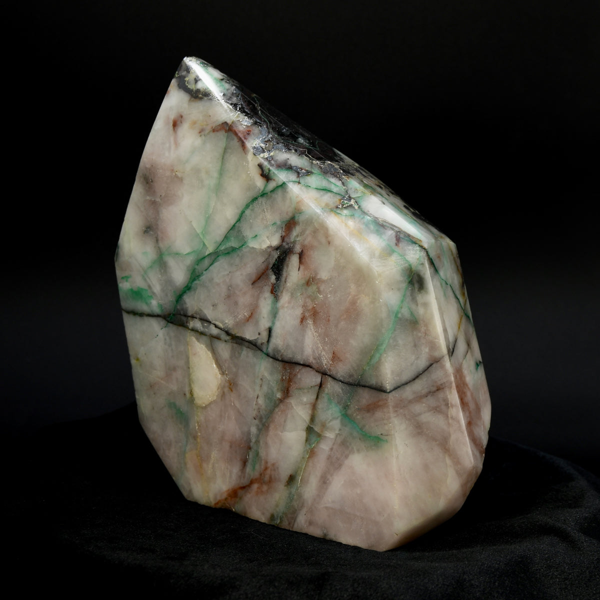 Phoenix Stone Ajoite Malachite Quartz Crystal Freeform Tower, Messina Mine