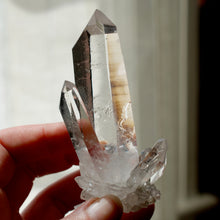 Load image into Gallery viewer, 4in 133g Cosmic Dow Channeler Lemurian Silver Quartz Crystal Rosetta Stone Starbrary Cluster Record Keepers Optical Corinto, Brazil
