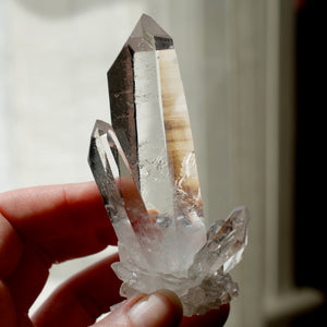4in 133g Cosmic Dow Channeler Lemurian Silver Quartz Crystal Rosetta Stone Starbrary Cluster Record Keepers Optical Corinto, Brazil