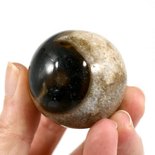 Load image into Gallery viewer, Sulemani Eye of Shiva Banded Sardonyx Crystal Sphere
