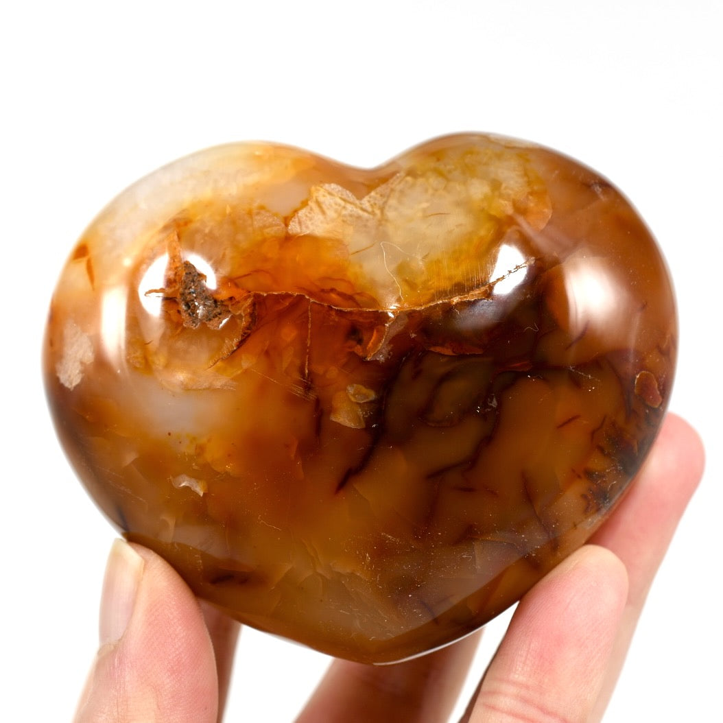Carnelian Agate Crystal Heart