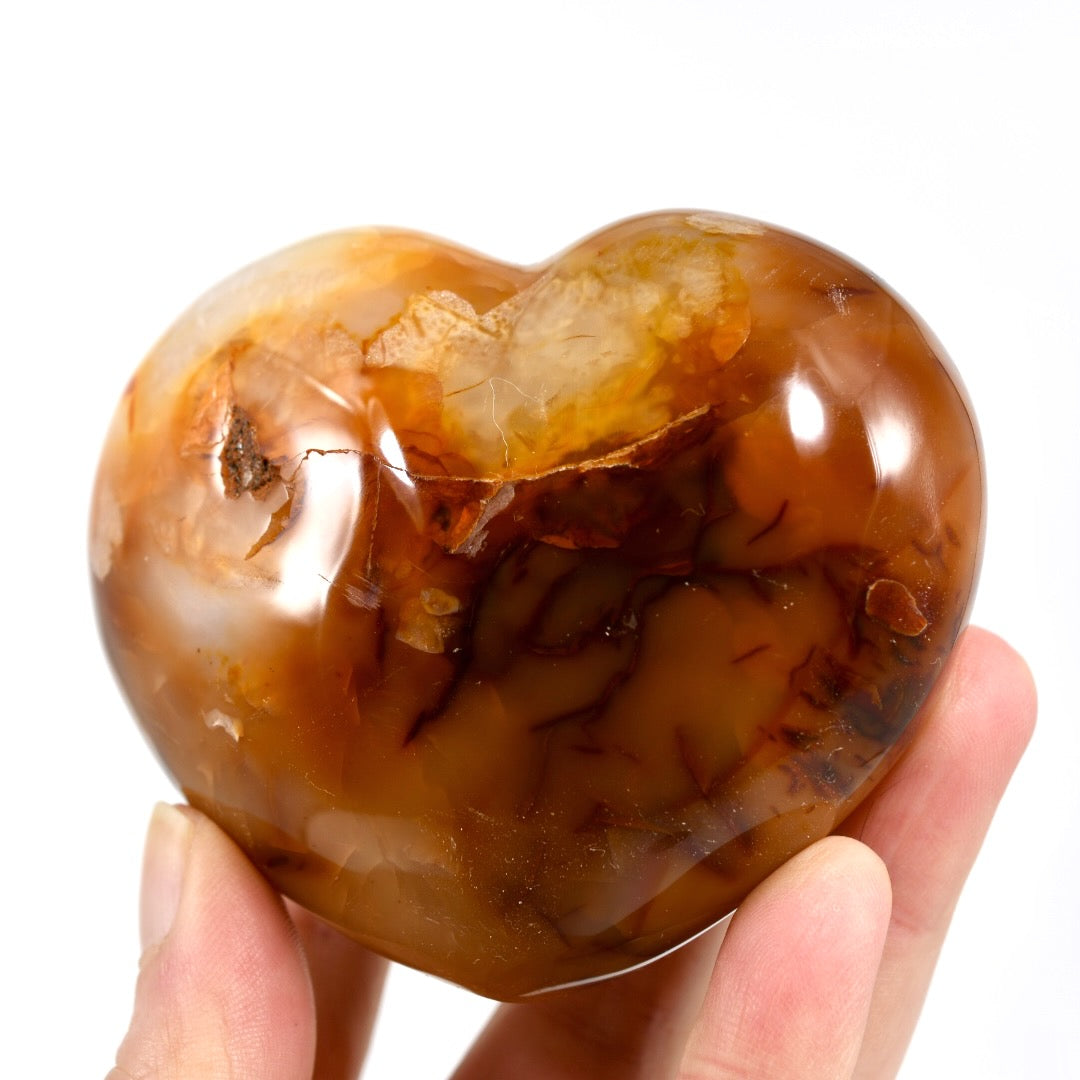 Carnelian Agate Crystal Heart