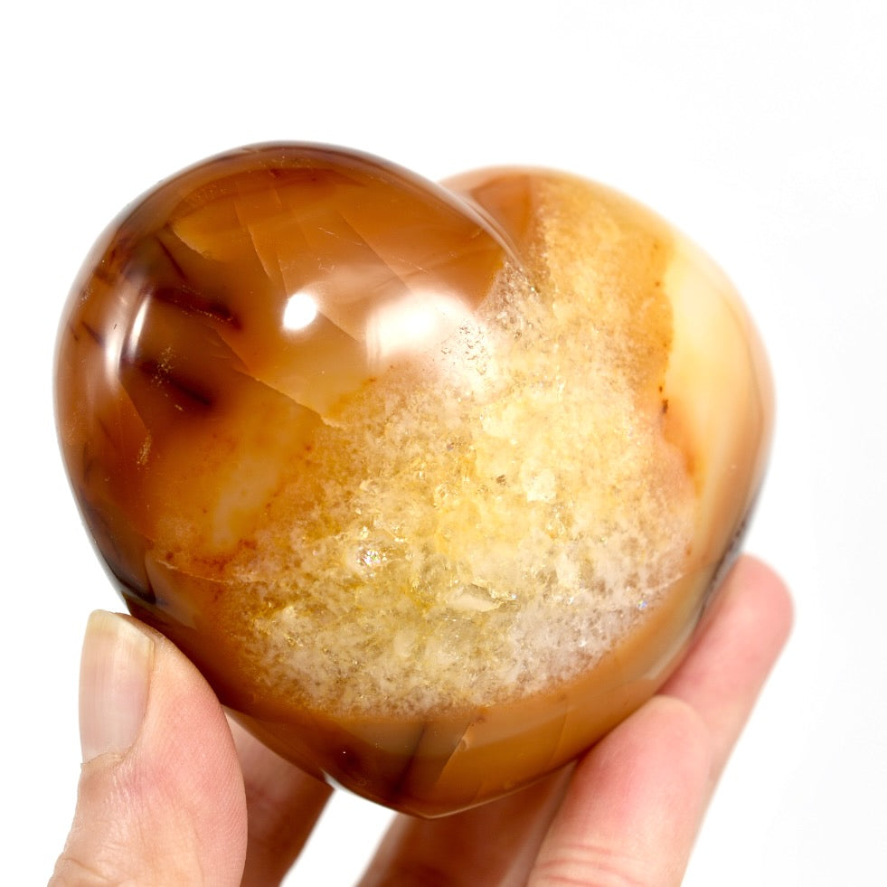 Carnelian Agate Crystal Heart