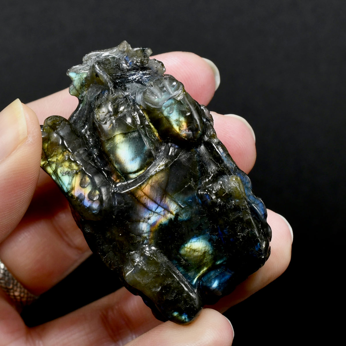 Labradorite Carved Crystal Dragon Turtle